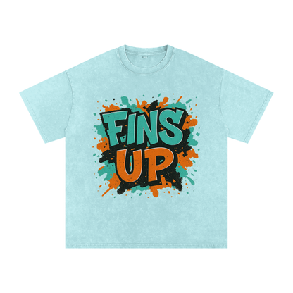 &quot;Fins Up&quot; Miami Inspired Oversized Vintage Tee