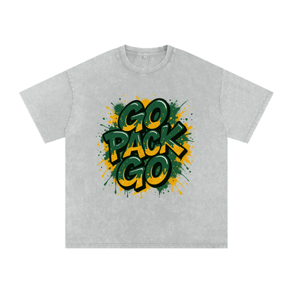 "Go Pack Go" Green Bay Inspired Oversized Vintage Tee