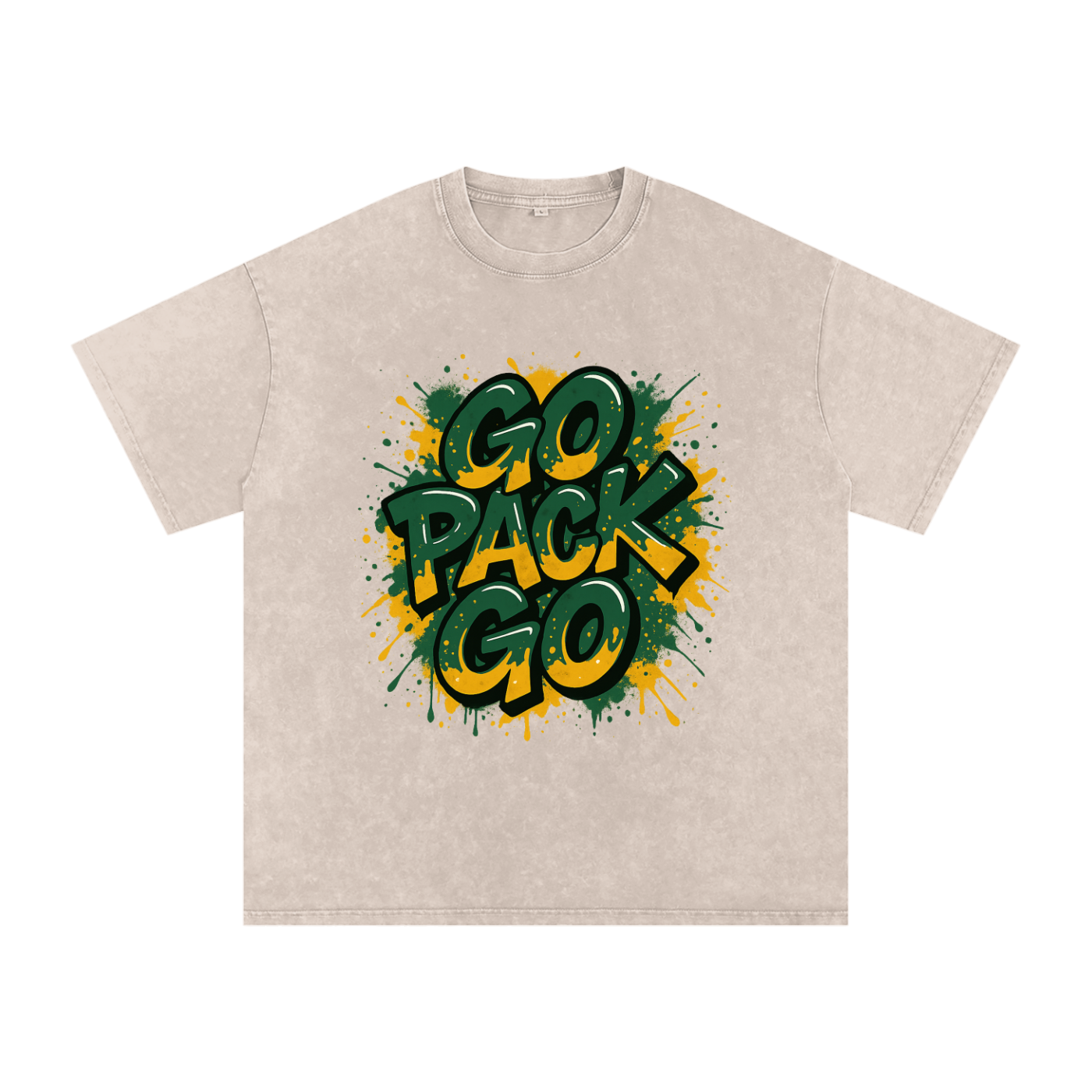 "Go Pack Go" Green Bay Inspired Oversized Vintage Tee