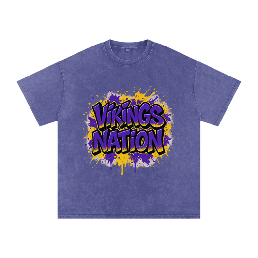 "Vikings Nation" Minnesota Inspired Oversized Vintage Tee