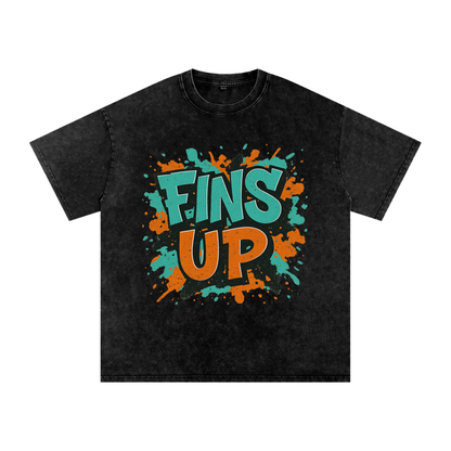 &quot;Fins Up&quot; Miami Inspired Oversized Vintage Tee