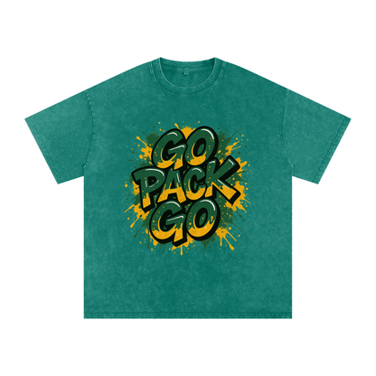 "Go Pack Go" Green Bay Inspired Oversized Vintage Tee