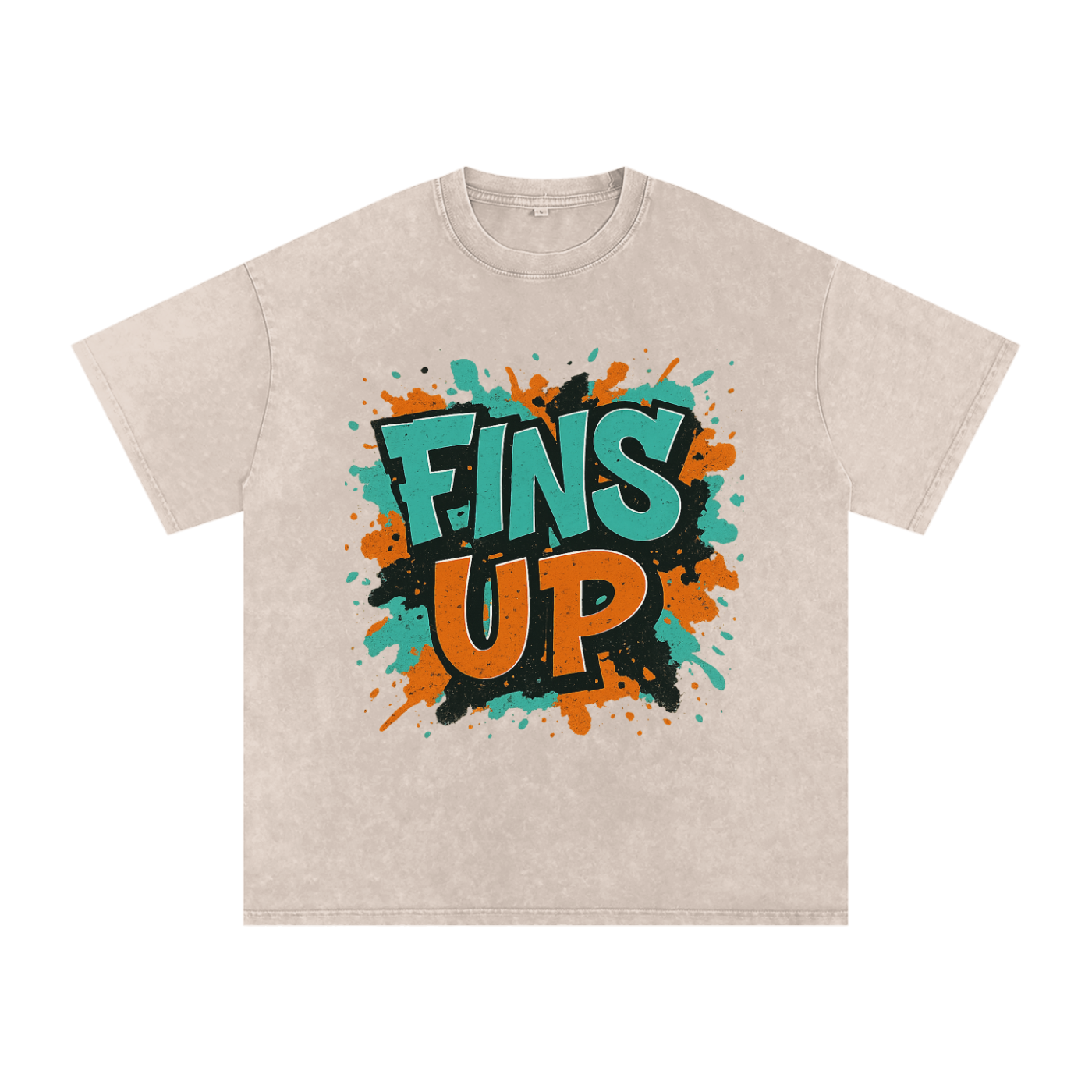 "Fins Up" Miami Inspired Oversized Vintage Tee