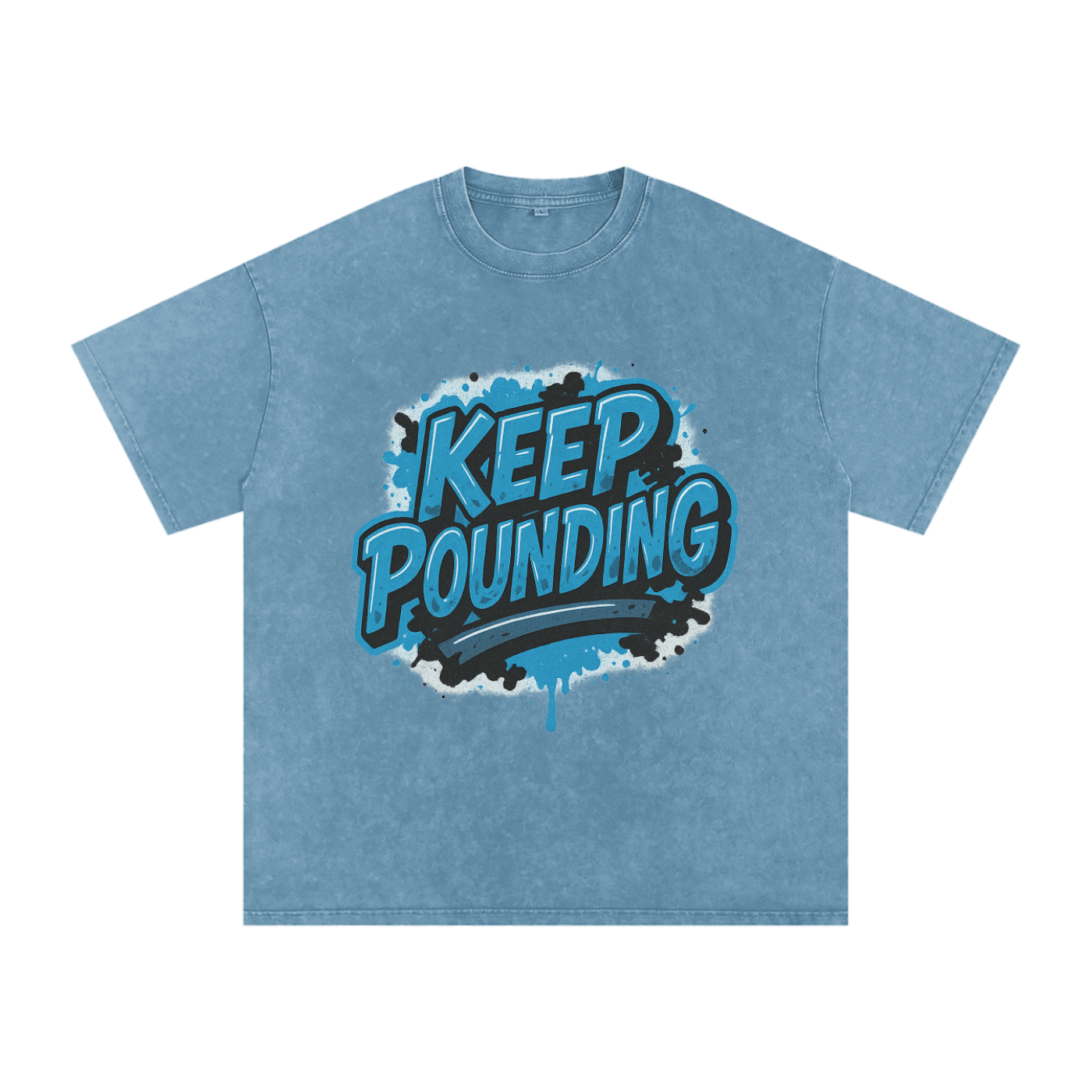 &quot;Keep Pounding&quot; Carolina Inspired Oversized Vintage Tee