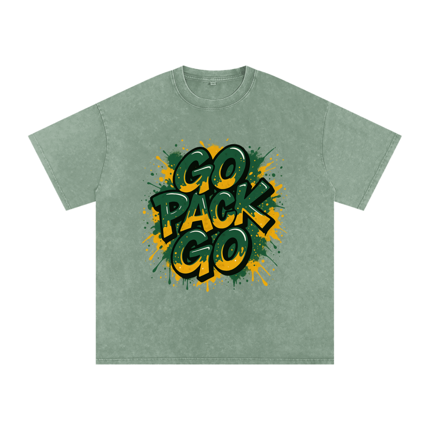 "Go Pack Go" Green Bay Inspired Oversized Vintage Tee