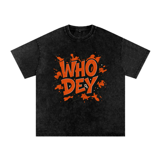 "Who Dey" Cincinnati Inspired Oversized Vintage Tee