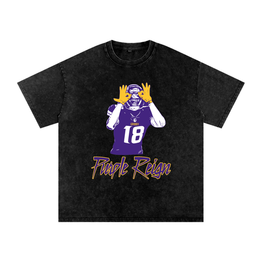 Justin Jefferson "Purple Reign" Oversized Vintage Tee