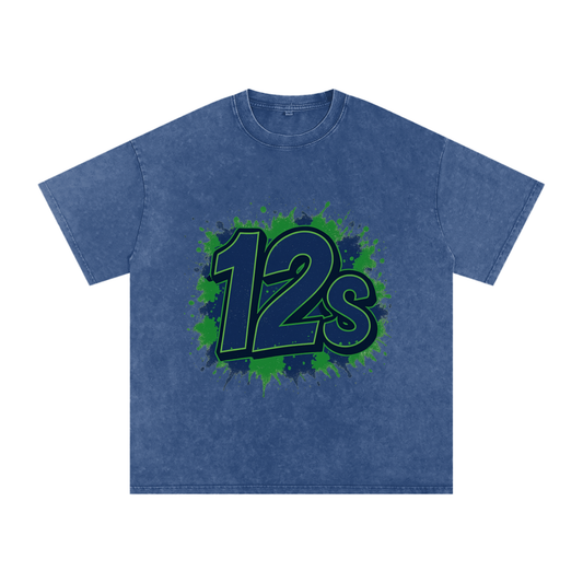 "12s" Seattle Inspired Oversized Vintage Tee